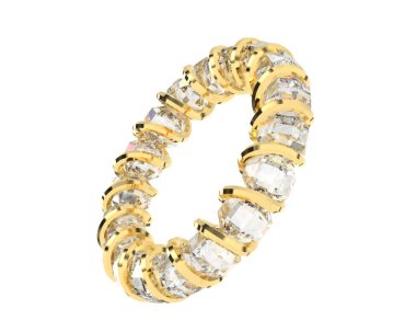 Lüks kadın yüzüğü beyaz arka planda izole edilmiş, 3D görüntüleme - illüstrasyon