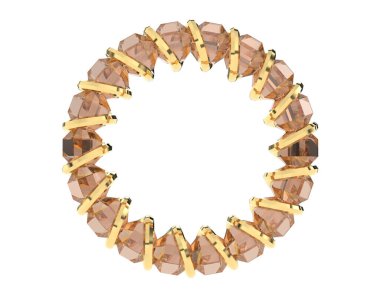 Lüks kadın yüzüğü beyaz arka planda izole edilmiş, 3D görüntüleme - illüstrasyon