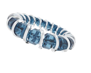 Lüks kadın yüzüğü beyaz arka planda izole edilmiş, 3D görüntüleme - illüstrasyon