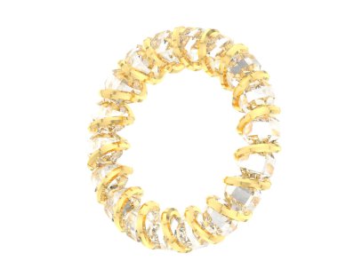 Lüks kadın yüzüğü beyaz arka planda izole edilmiş, 3D görüntüleme - illüstrasyon