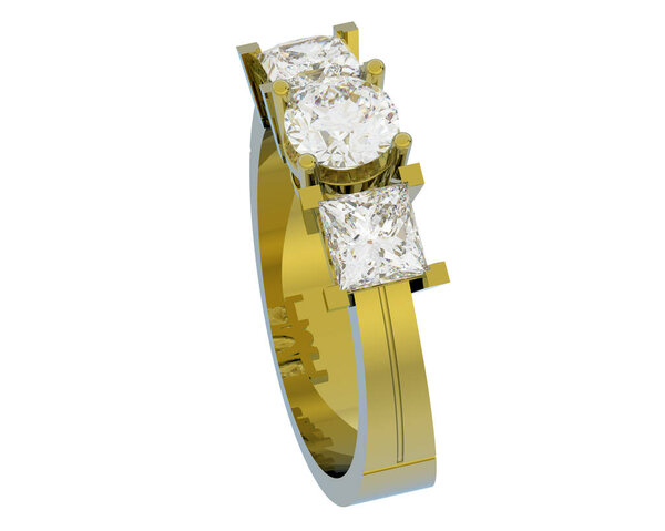 Engagement diamond ring isolated on white background