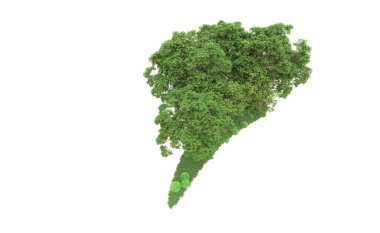 Yeşil orman ıssız. Afişler ve afişler için kullanışlı. 3d oluşturma.