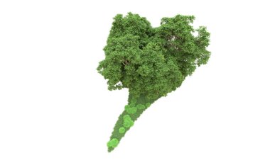 Yeşil orman ıssız. Afişler ve afişler için kullanışlı. 3d oluşturma.