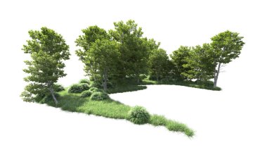 Beyaz arkaplandaki ağaçları kapat