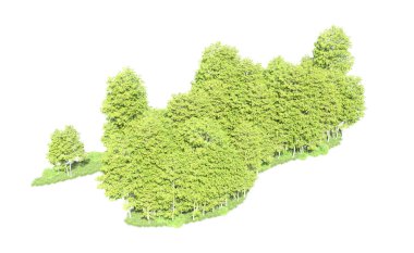 Beyaz zemin üzerine yeşil ağaçlar kadar kapatın