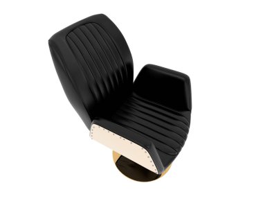 Beyaz arka planda berber koltuğu