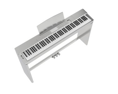 Arka planda izole edilmiş dijital piyano. 3d görüntüleme - illüstrasyon