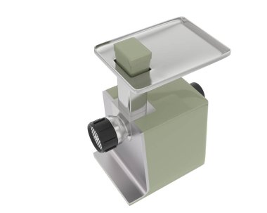 Kıyma makinesi beyaz arka planda izole edilmiş. 3d görüntüleme - illüstrasyon