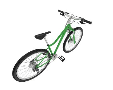 Dağ bisikleti beyaz arka planda izole edilmiş. 3d görüntüleme - illüstrasyon