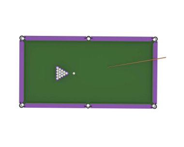Bilardo masası arka planda izole edildi. 3d görüntüleme - illüstrasyon