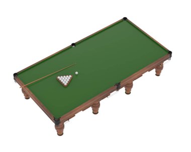 Bilardo masası arka planda izole edildi. 3d görüntüleme - illüstrasyon