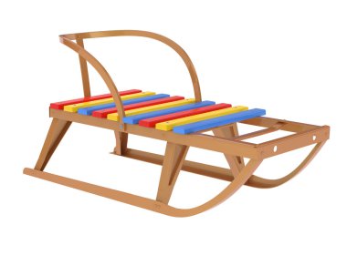 Sledge arka planda izole edildi. 3d görüntüleme - illüstrasyon