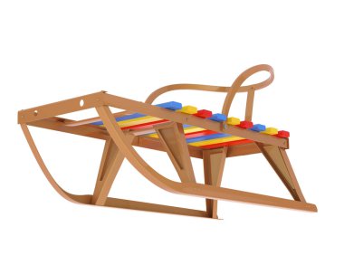 Sledge arka planda izole edildi. 3d görüntüleme - illüstrasyon