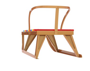 Sledge arka planda izole edildi. 3d görüntüleme - illüstrasyon