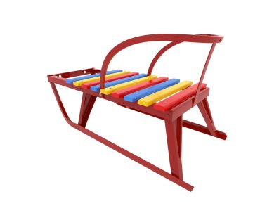 Sledge arka planda izole edildi. 3d görüntüleme - illüstrasyon