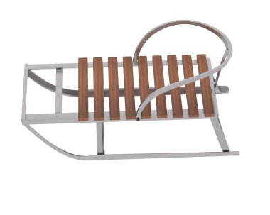 Sledge arka planda izole edildi. 3d görüntüleme - illüstrasyon