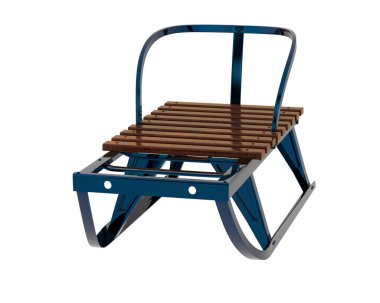 Sledge arka planda izole edildi. 3d görüntüleme - illüstrasyon