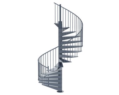 Beyaz arkaplanda Spiral Merdiven
