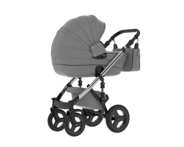 Bebek arabası beyaz arka planda izole edilmiş. 3d görüntüleme - illüstrasyon