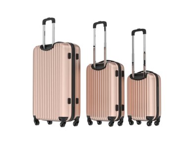 Arka planda izole edilmiş seyahat bavulları. 3d görüntüleme - illüstrasyon