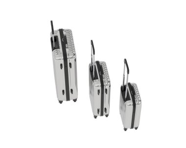 Arka planda izole edilmiş seyahat bavulları. 3d görüntüleme - illüstrasyon