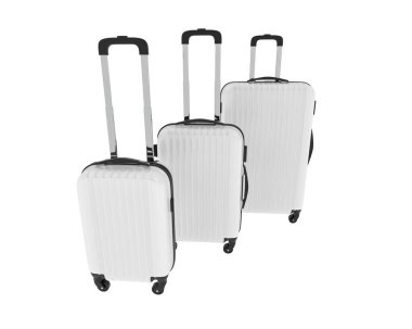 Arka planda izole edilmiş seyahat bavulları. 3d görüntüleme - illüstrasyon