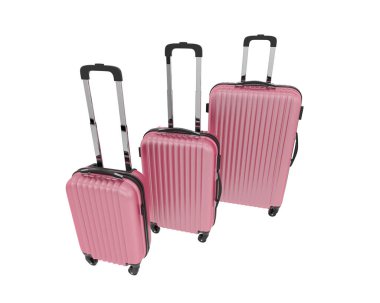 Arka planda izole edilmiş seyahat bavulları. 3d görüntüleme - illüstrasyon