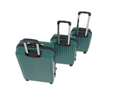 Arka planda izole edilmiş seyahat bavulları. 3d görüntüleme - illüstrasyon