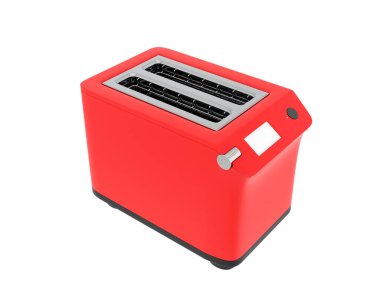 Arka planda izole edilmiş tost makinesi. 3d görüntüleme - illüstrasyon