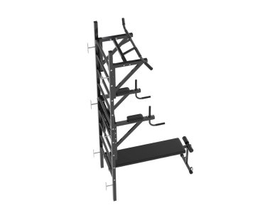 Çekiş spor aletleri arka planda izole edilmiş. 3d görüntüleme - illüstrasyon