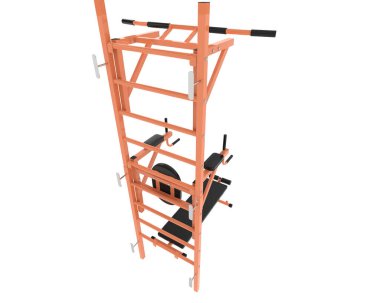 Çekiş spor aletleri arka planda izole edilmiş. 3d görüntüleme - illüstrasyon