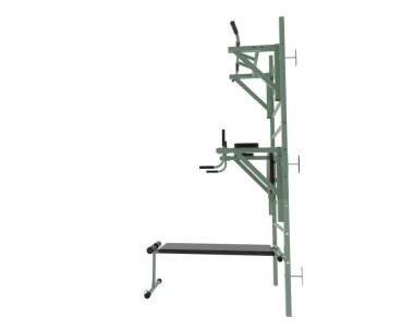 Çekiş spor aletleri arka planda izole edilmiş. 3d görüntüleme - illüstrasyon