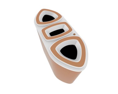 Çöp kutusu beyaz, 3 boyutlu resimde izole edildi 