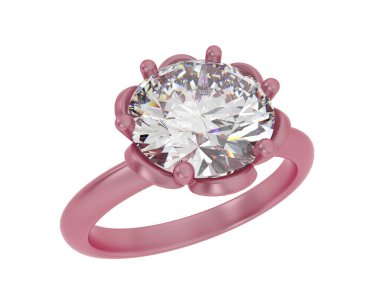 Beyaz arka planda izole edilmiş değerli taşları olan yüzük.. 