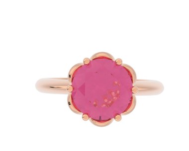 Beyaz arka planda izole edilmiş değerli taşları olan yüzük.. 