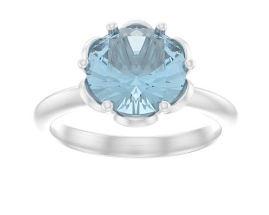 Beyaz arka planda izole edilmiş değerli taşları olan yüzük.. 