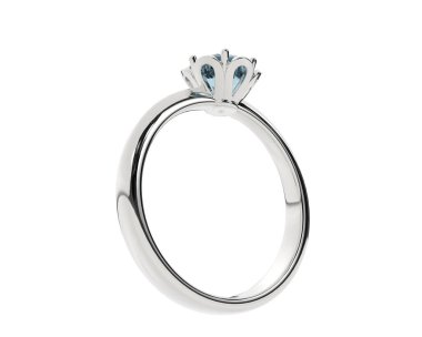 Beyaz arka planda izole edilmiş değerli taşları olan yüzük.. 