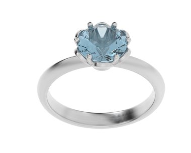 Beyaz arka planda izole edilmiş değerli taşları olan yüzük.. 