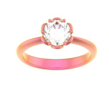 Beyaz arka planda izole edilmiş değerli taşları olan yüzük.. 