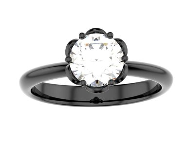 Beyaz arka planda izole edilmiş değerli taşları olan yüzük.. 