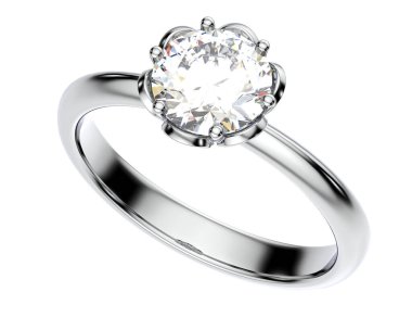 Beyaz arka planda izole edilmiş değerli taşları olan yüzük.. 