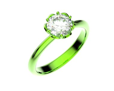 Beyaz arka planda izole edilmiş değerli taşları olan yüzük.. 