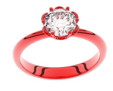 Beyaz arka planda izole edilmiş değerli taşları olan yüzük.. 