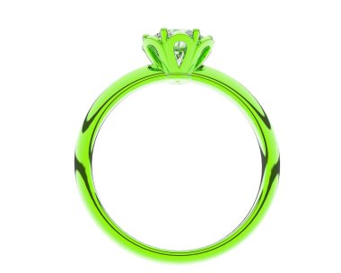 Beyaz arka planda izole edilmiş değerli taşları olan yüzük.. 