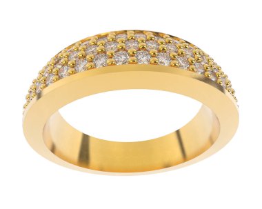 Beyaz arka planda izole edilmiş değerli taşları olan yüzük.. 