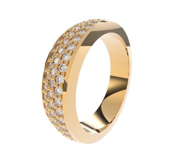 Beyaz arka planda izole edilmiş değerli taşları olan yüzük.. 