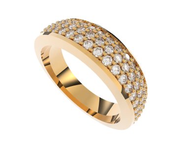 Beyaz arka planda izole edilmiş değerli taşları olan yüzük.. 