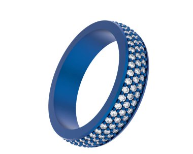 Beyaz arka planda izole edilmiş değerli taşları olan yüzük.. 