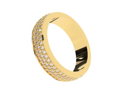 Beyaz arka planda izole edilmiş değerli taşları olan yüzük.. 