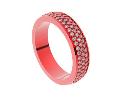 Beyaz arka planda izole edilmiş değerli taşları olan yüzük.. 